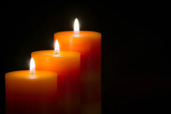 Candles with black background — Stock Photo, Image