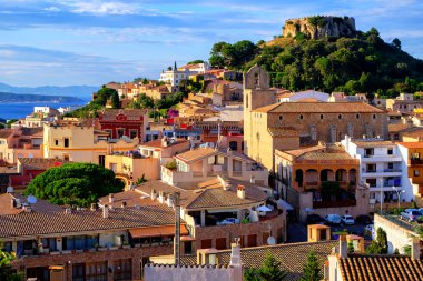 Medieval castle in Begur town, Catalonia, Spain clipart