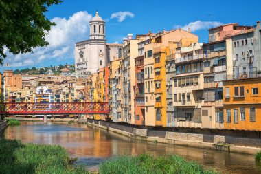 Cityscape of Girona, Catalonia, Spain clipart