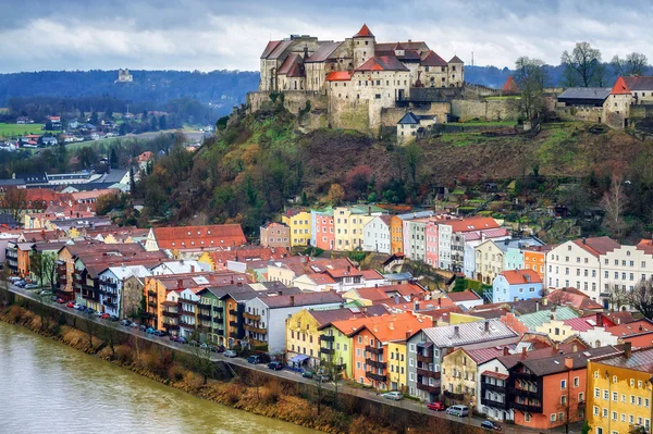 Burghausen, historical german town in Bavaria near Salzburg — 图库照片