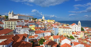 Lizbon, Portekiz, Alfama semti ve St. Jorge Castle