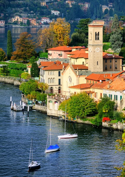 Pantai Danau Como oleh Bellagio, Milan, Italia — Stok Foto