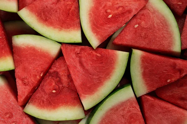 Kırmızı karpuz dilimlenmiş Üst Görünüm Yiyecek dokusu