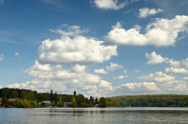 Pitoresk, renkli sonbahar manzara.