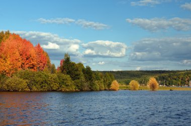 Pitoresk, renkli sonbahar manzara.