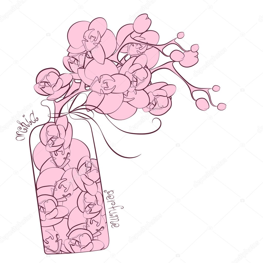 Flower orchid decoration perfume flask design