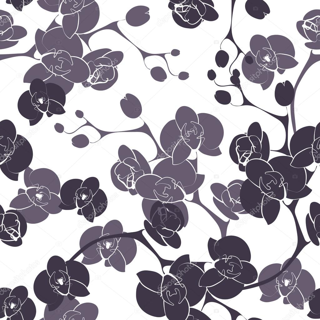 Flower orchid decoration design seamless texture pattern