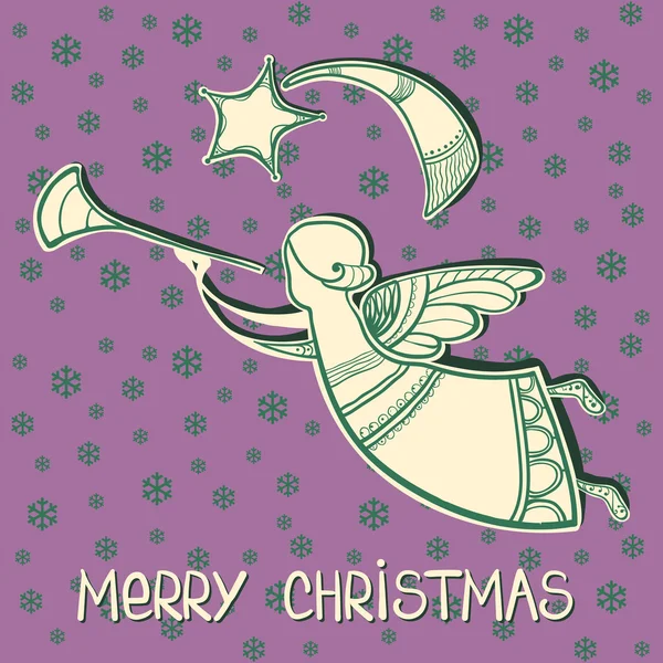 Carte de Noël ange — Image vectorielle