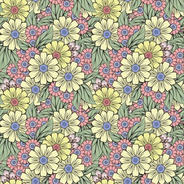 Çiçek tasarım sorunsuz arka plan doku deseninin