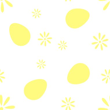 Vektör yumurta ve çiçekler piksel deseni 