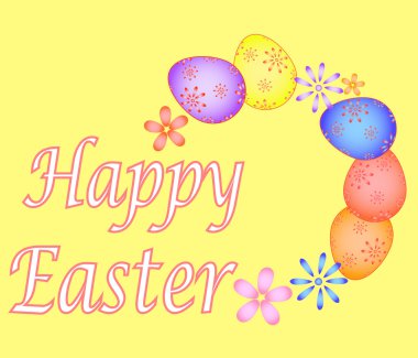Paskalya kartı boyalı yumurta vektör Eps ile 