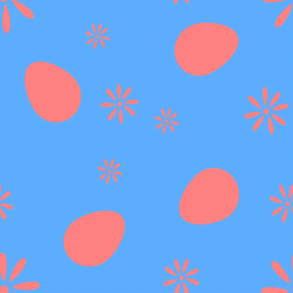 El patrón de píxeles de huevos y flores vector — Vector de stock