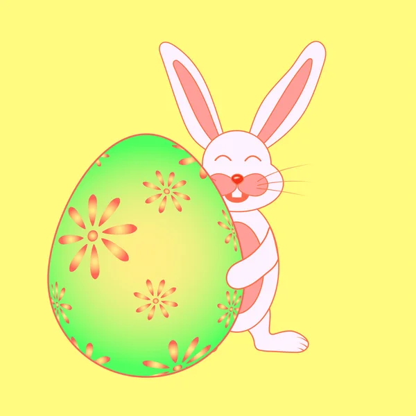Carte de Pâques avec lapins dans le vecteur — Image vectorielle