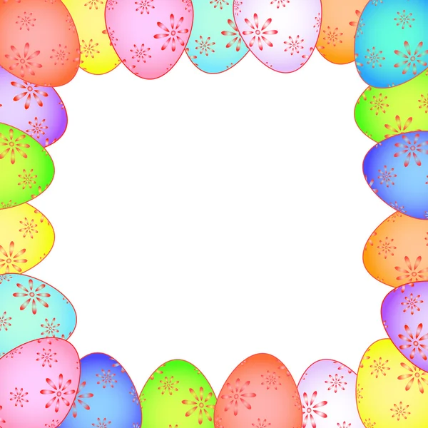 复活节贺卡与彩绘的鸡蛋矢量 Eps — 图库矢量图片