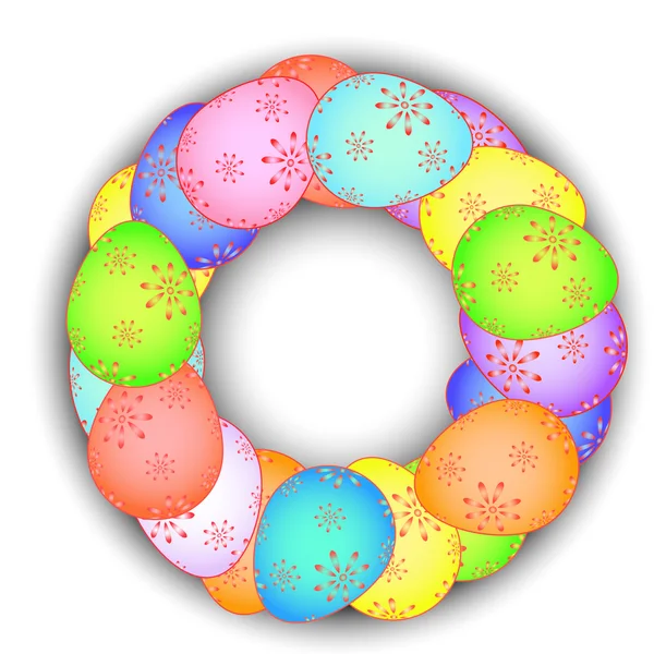 Tarjeta de Pascua con huevos pintados vector EPS — Archivo Imágenes Vectoriales