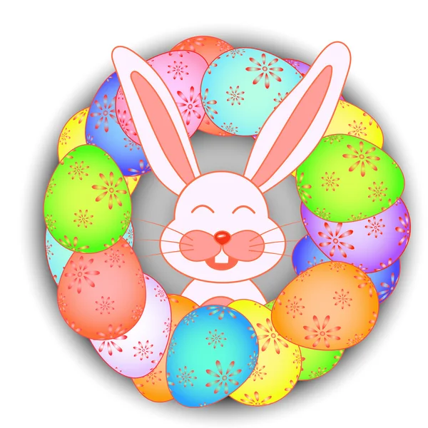 Easter card with rabbits in the vector — Stock Vector