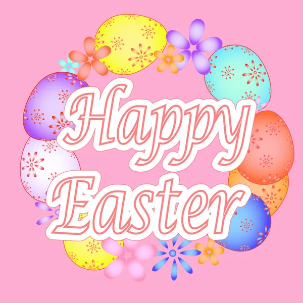 Paskalya kartı boyalı yumurta vektör Eps ile 