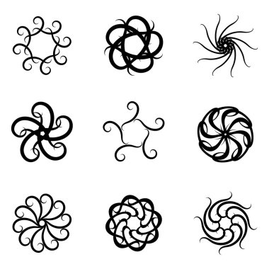 siyah ve beyaz logo vektör Eps kümesi