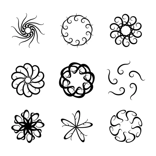 Набор черно-белых логотипов в векторной EPS — стоковый вектор