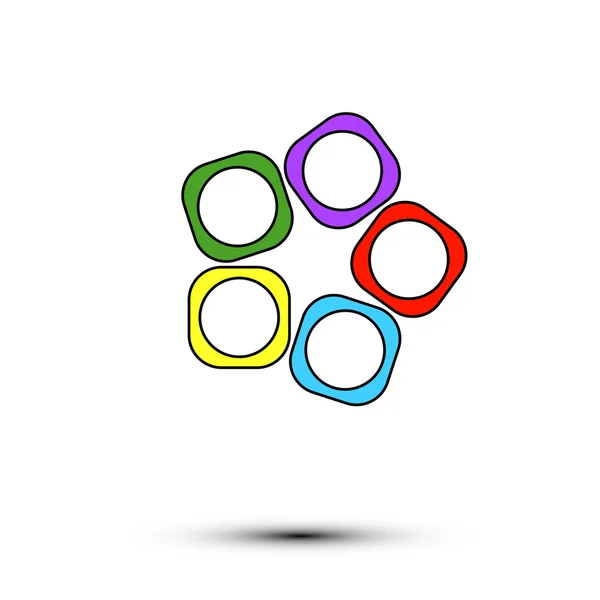 ベクター Eps で白い背景に複数の色ロゴ — ストックベクタ