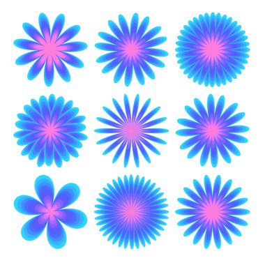 Çiçekler beyaz arka plan gerçekçi Aster, Kasımpatı, peonies ayarla