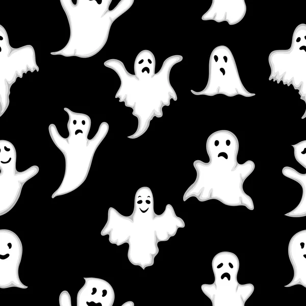 Varrat nélküli mintát szellem fehér szemmel a Halloween — Stock Vector