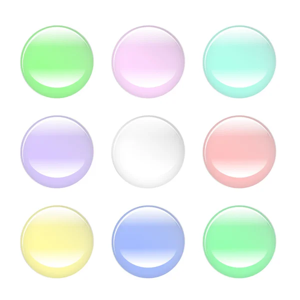 Boutons colorés isolés sur fond blanc ensemble — Image vectorielle