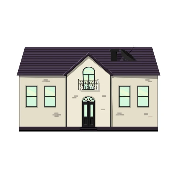 Set of houses on a white background for construction and design. Cartoon style. Vector illustration. — Stock Vector