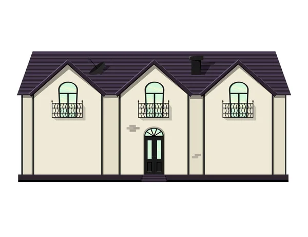 Set of houses on a white background for construction and design. Cartoon style. Vector illustration. — Stock Vector