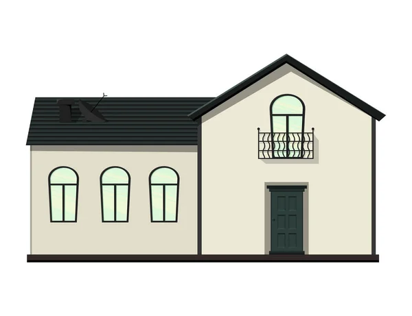 Häuserreihe auf weißem Hintergrund für Konstruktion und Design. Cartoon-Stil. Vektorillustration. — Stockvektor