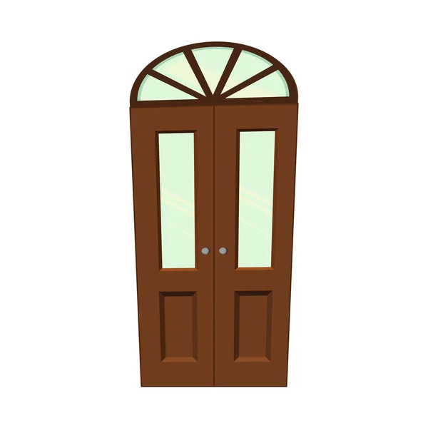 Set Doors White Background Construction Design Cartoon Style Vector Illustration — Stock Vector