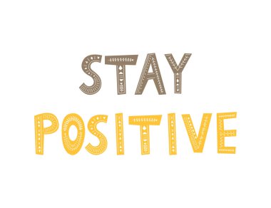 Yazıt İskandinav tarzında pozitif kalmalı. El çizimi vektör illüstrasyonu.