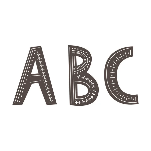 Αλφάβητο Σκανδιναβικό Στυλ Εικόνα Διανύσματος Σχεδίασης Χεριών — Διανυσματικό Αρχείο