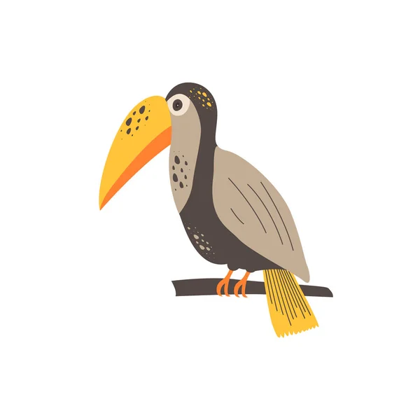 Mignon Toucan Dans Style Scandinave Illustration Vectorielle Dessin Manuel — Image vectorielle