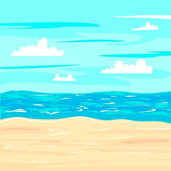 Paisaje Marino Verano Playa Océano — Vector de stock