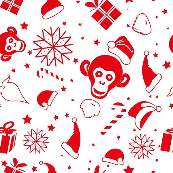 Natal de Patern em um fundo branco, o macaco, 2016, ano novo, barba, presente — Vetor de Stock