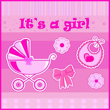 Çocuk kartpostal doğumda bir kız için