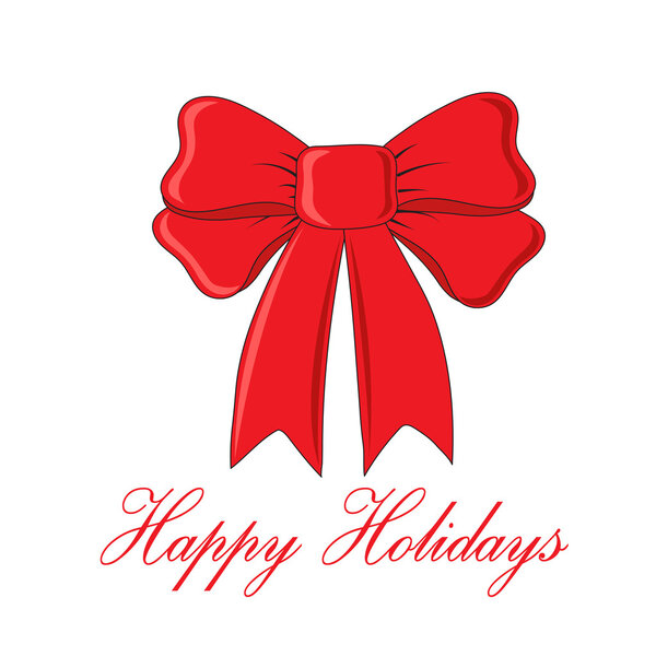 Greeting card with bow vector