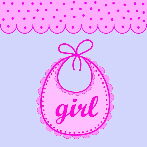 Baby bib for girl — Stock Vector