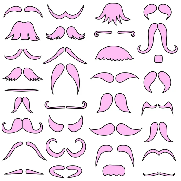 Conjunto de bigote en vector — Archivo Imágenes Vectoriales