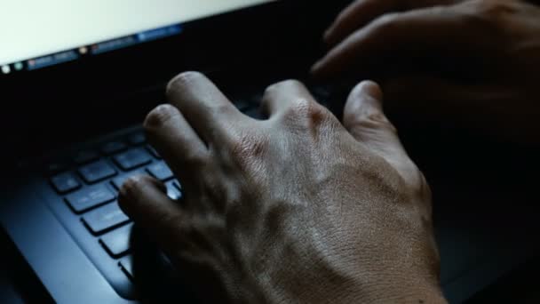 Ręce wpisujące na klawiaturze laptopa — Wideo stockowe