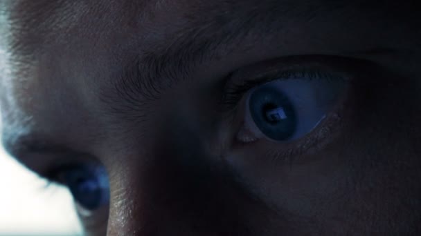 Reflektion-skärm i ögat — Stockvideo