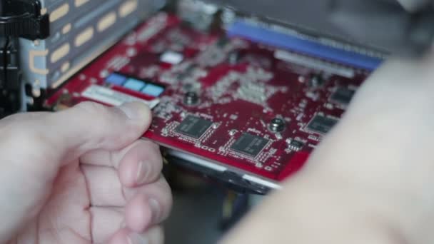 Dismantling and assembling the Graphics Card — Stock Video