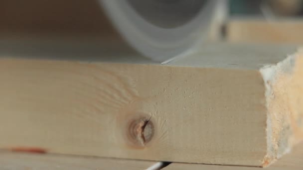 Sierra de madera mitra sierra eléctrica — Vídeos de Stock
