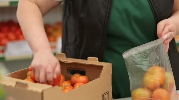 Customer service at the farmers  market — Stock Video