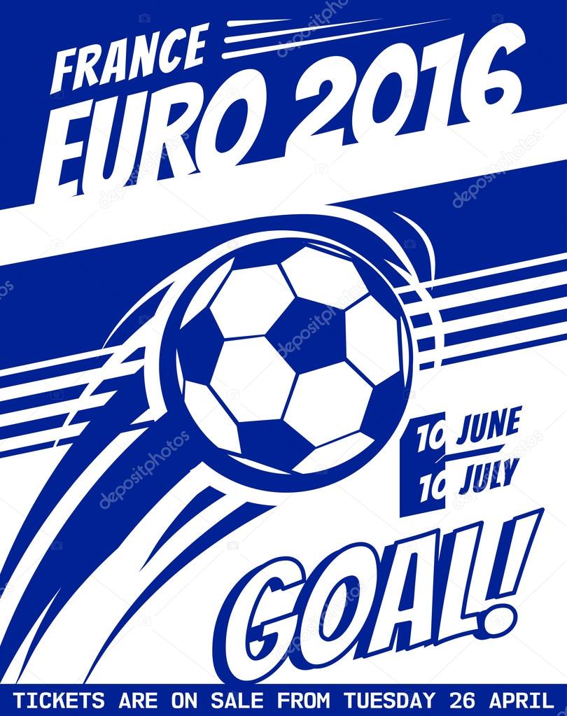 Football Poster With Ball Euro 16 France Vector Brochure For Sport Game Championship League Soccer Tournament Vector Image By C Tatianazaets Gmail Com Vector Stock