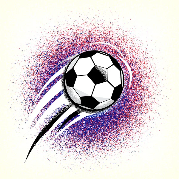 Fondo campeonato de fútbol con pelota y bandera de Francia colores tierra. Textura rugosidad — Vector de stock