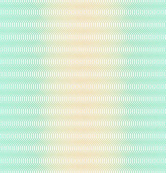 Color gradient background with waves. Guilloche. The protective layer for banknotes, diplomas and certificates.