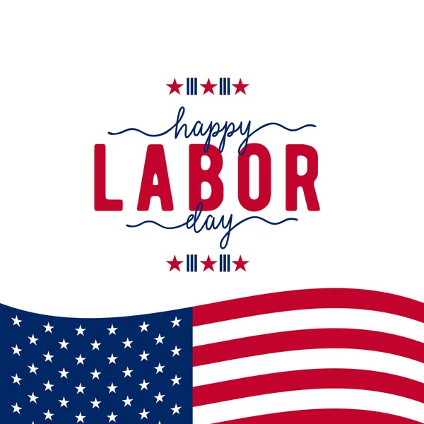 Vector illustration of Happy Labor day USA — Stock Vector