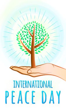 Uluslararası Barış günü Eylül 21 vektör çizim